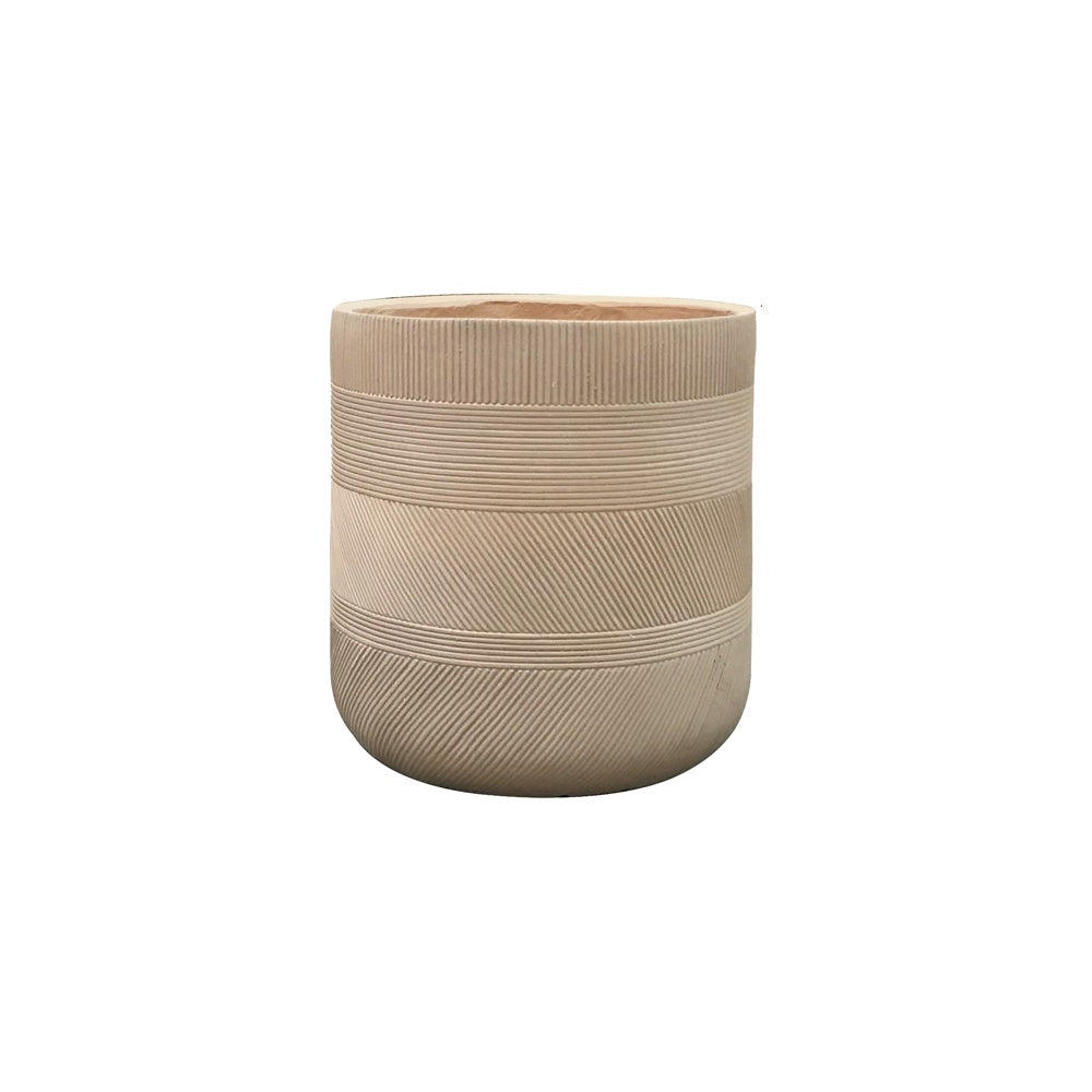 Deep Beige Fiber Clay Planter - Small JY33175-S-DB - On Sale
