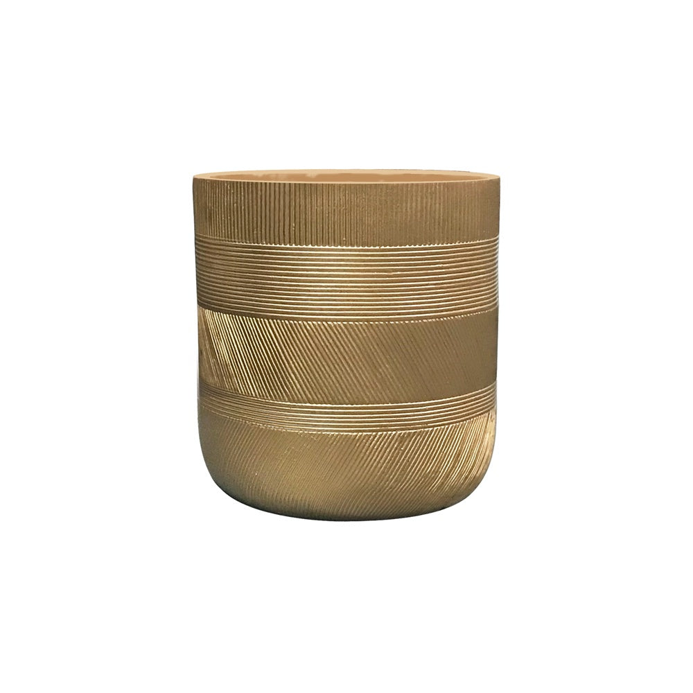 Gold Fiber Clay Planter - Small JY33175-S-GD - On Sale
