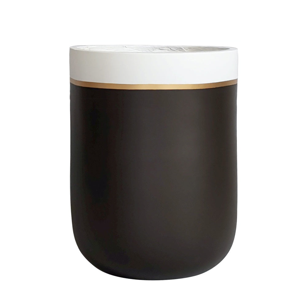Black & White Fiber Clay Planter with Gold Detail - Large JY88080-1-L - On Sale