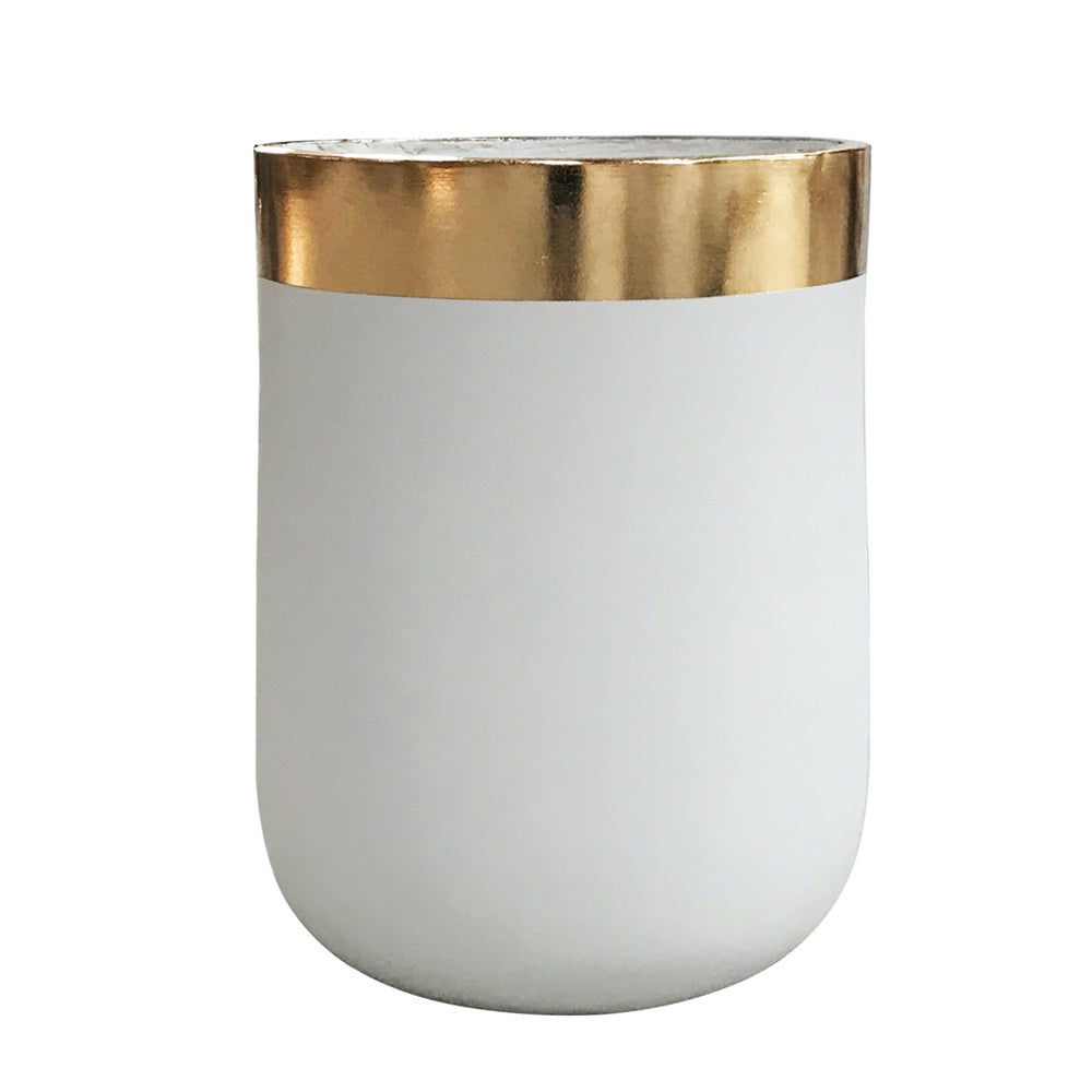 White & Gold Fiber Clay Planter - Large JY88081-L-W - On Sale