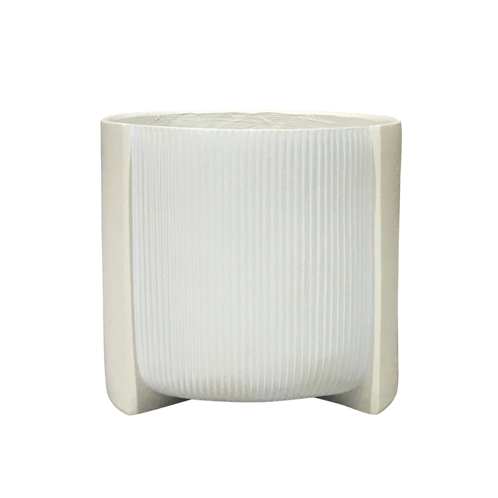 Beige & White Fiber Clay Planter - B JY88171-2-BG - On Sale