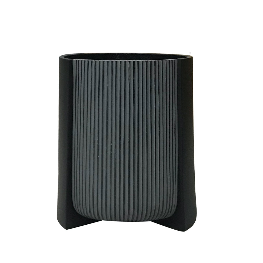 Black & Grey Fiber Clay Planter - C JY88171-3-BL - On Sale