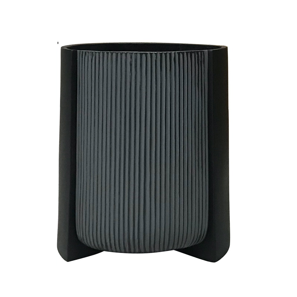 Black & Grey Fiber Clay Planter - D JY88171-4-BL - On Sale