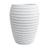 White Textured Fiber Clay Planter - Large JY9009-L-WH