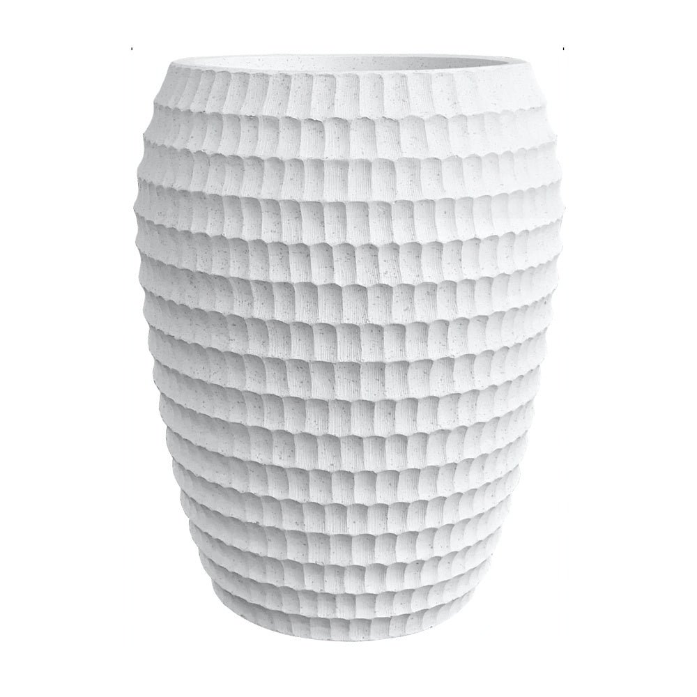 White Textured Fiber Clay Planter - Large JY9009-L-WH - On Sale