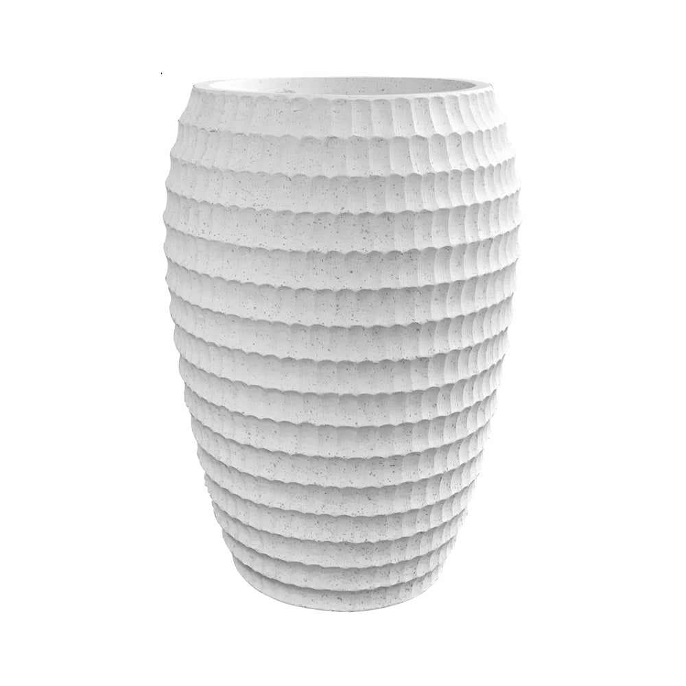 White Textured Fiber Clay Planter - Medium JY9009-M-WH - On Sale