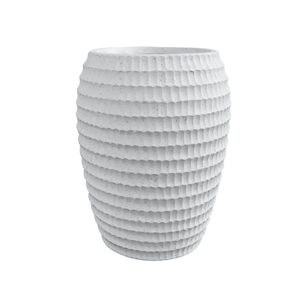 White Textured Fiber Clay Planter - Small JY9009-S-WH - On Sale