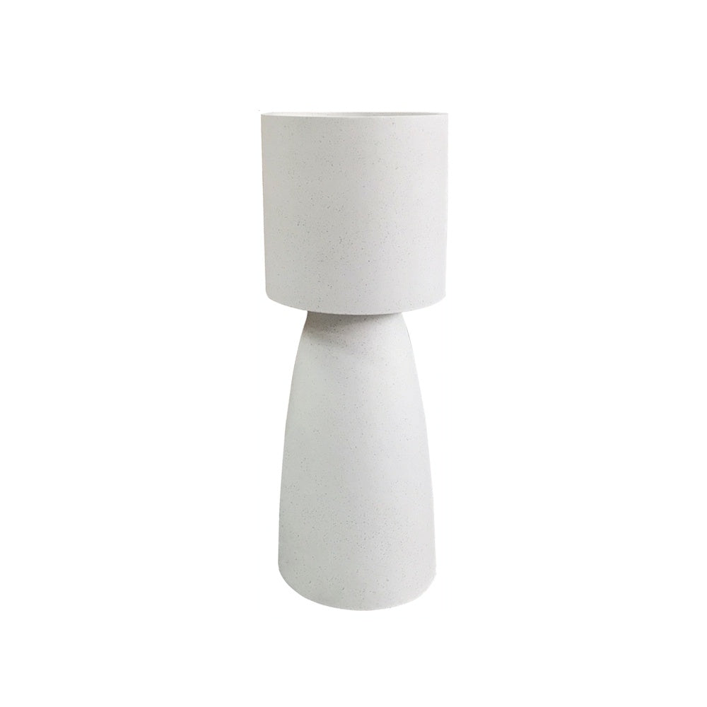 White Fiber Clay Pedestal Planter - Medium JY9010-M-WH - On Sale