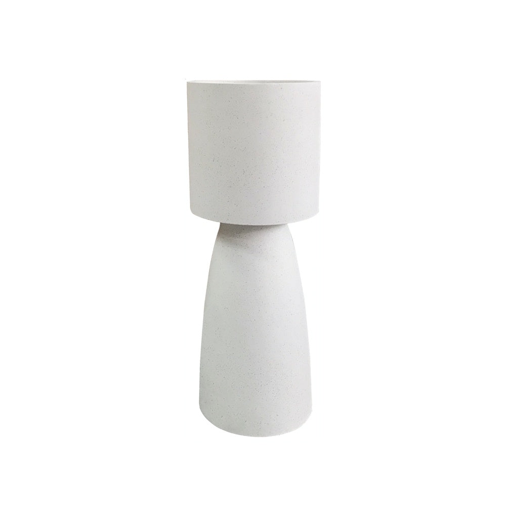 White Fiber Clay Pedestal Planter - Medium JY9010-M-WH