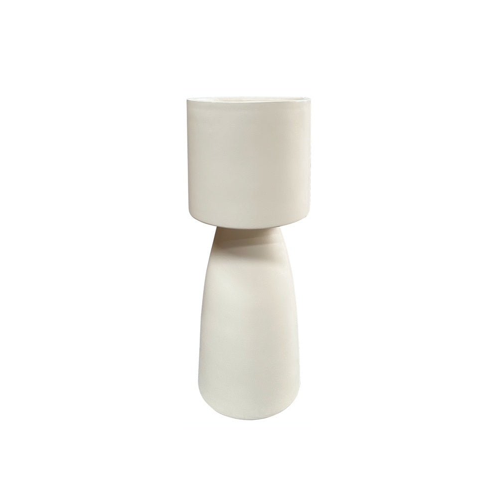 Light Beige Fiber Clay Pedestal Planter - Small JY9010-S-BG - On Sale