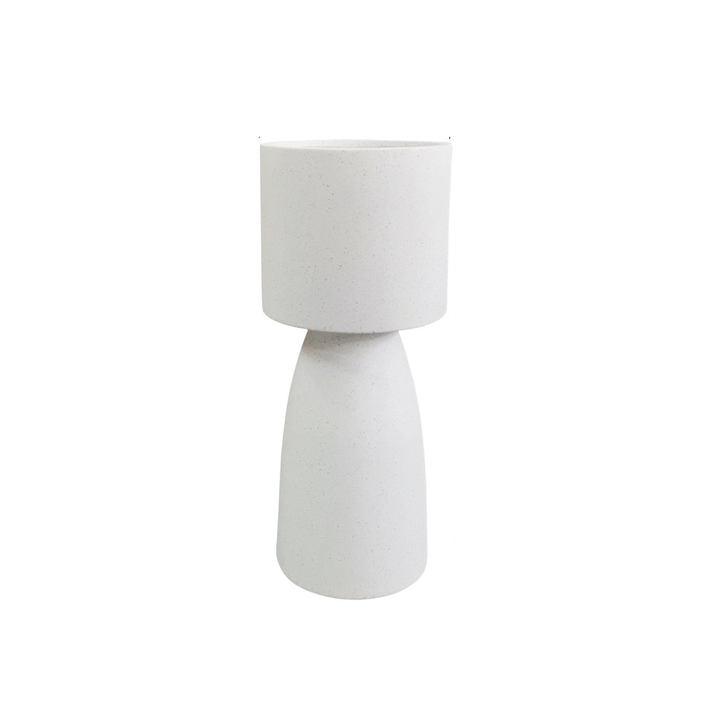 White Fiber Clay Pedestal Planter - Small JY9010-S-WH - On Sale