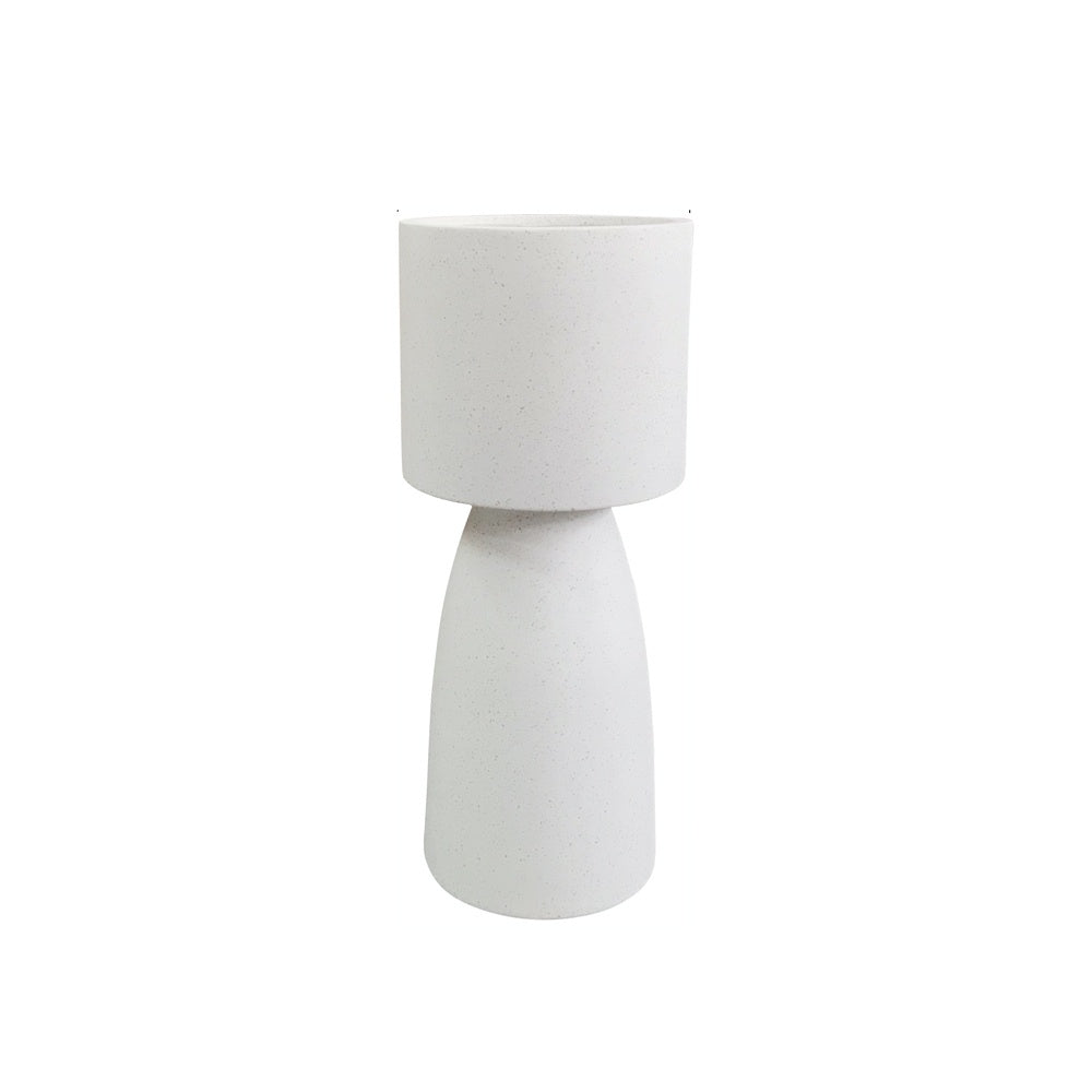 White Fiber Clay Pedestal Planter - Small JY9010-S-WH