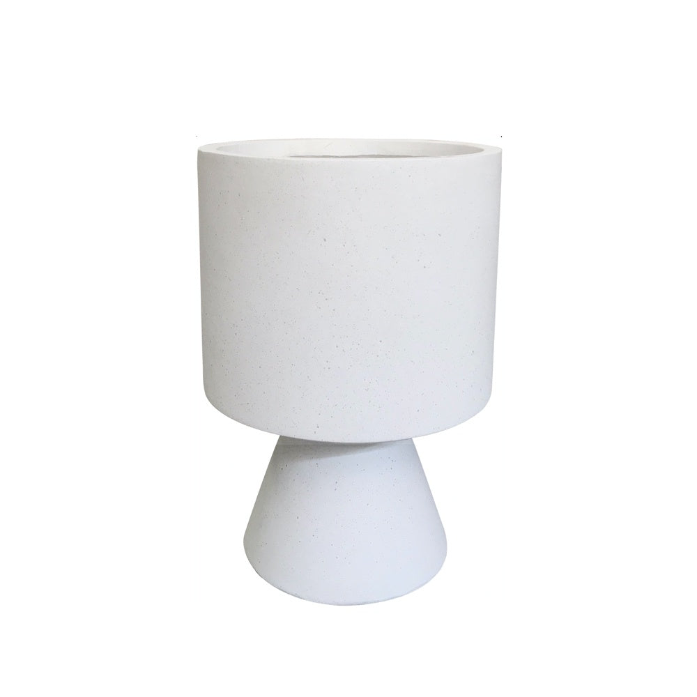 White Fiber Clay Pedestal Planter - Medium JY9011-M-WH - On Sale
