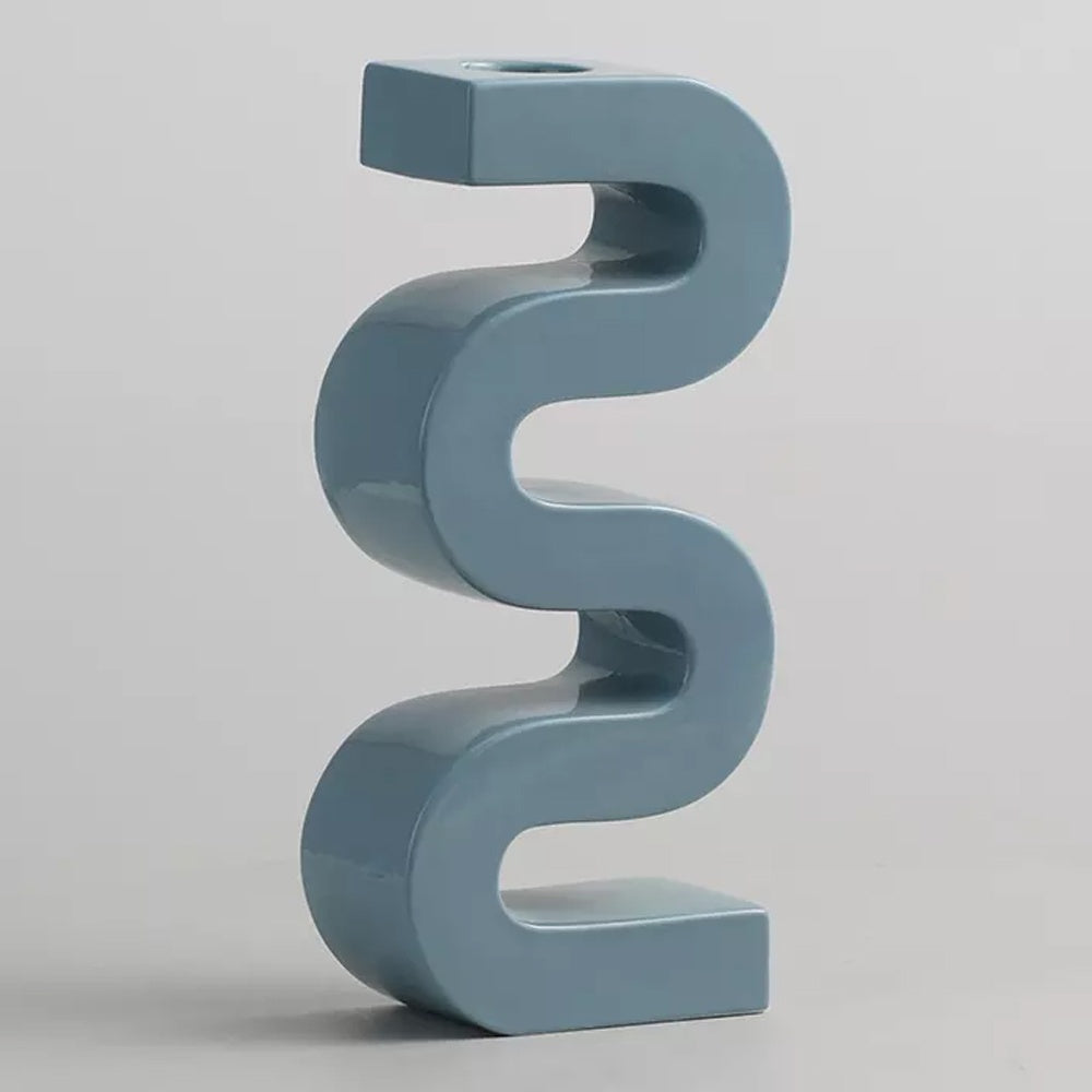 Grey Blue Ceramic Candleholder JYK17004