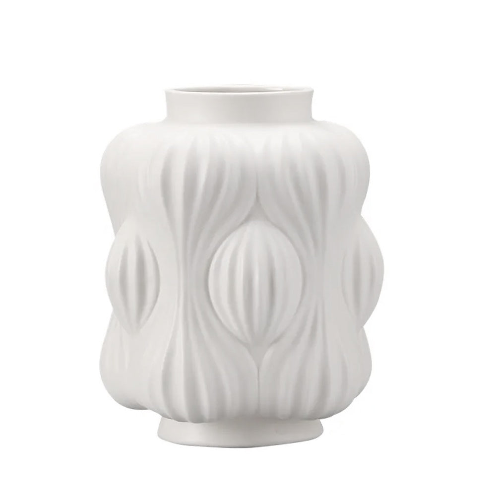 White Ceramic Patterned Vase - A LCY2206