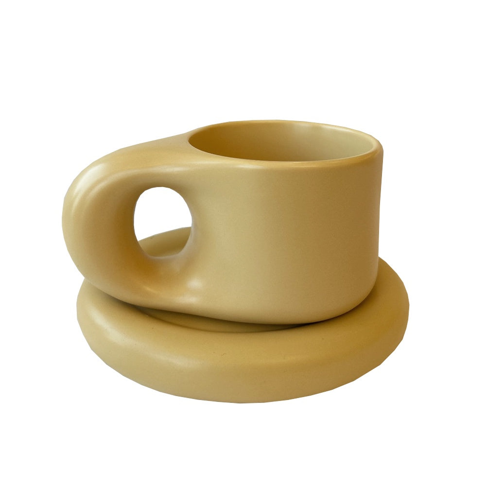 Clayton Mug with Saucer - Ochre LT617-O