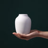 White Ribbed Ceramic Vase - Small LT732-B