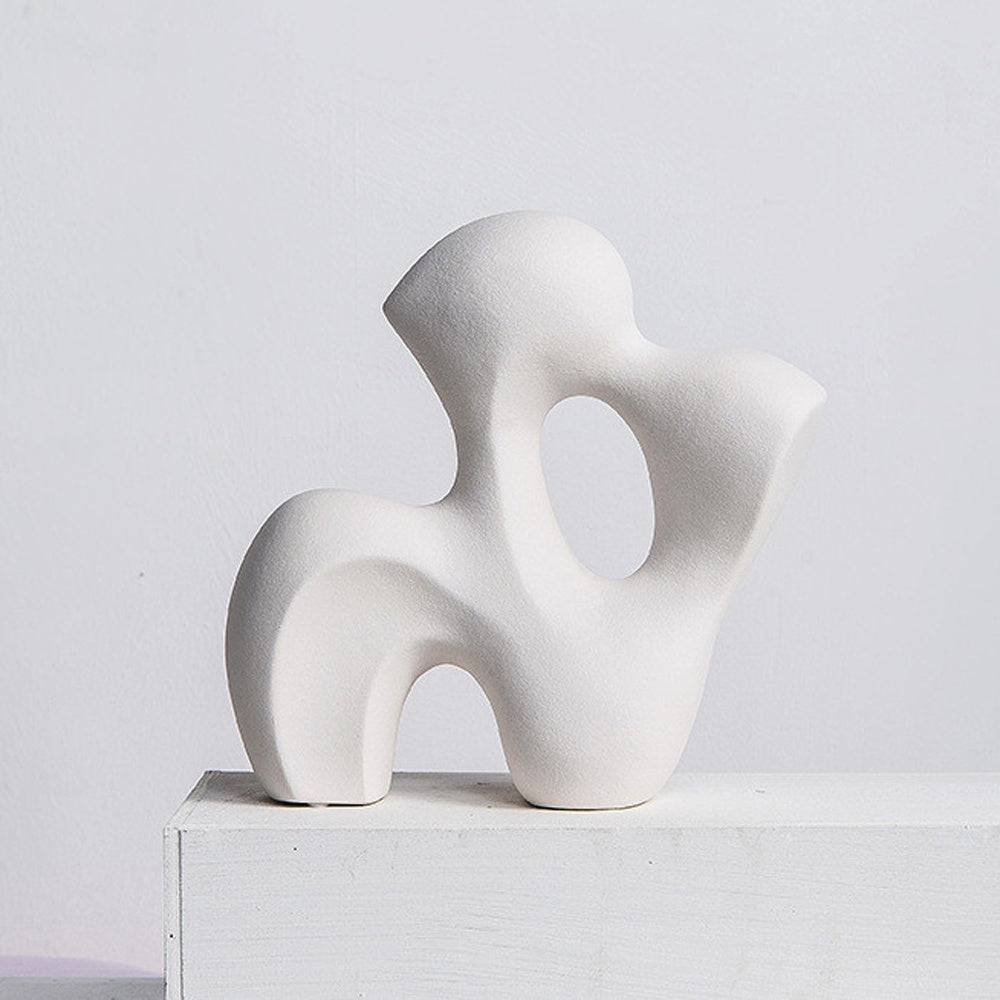 White Ceramic Abstract Sculpture LT760-B