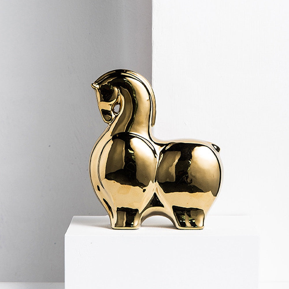 Gold Ceramic Horse - A LT774-A-G