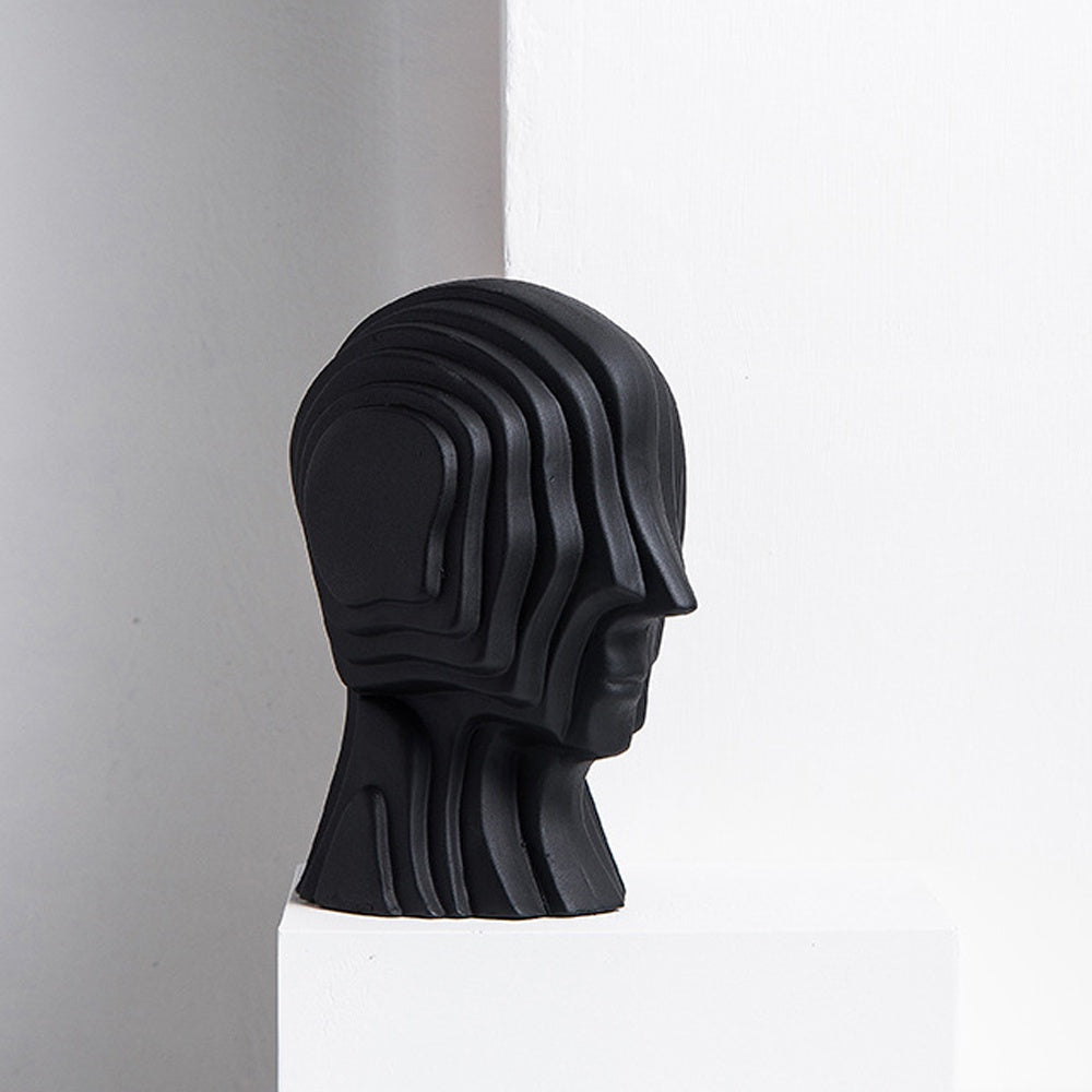 Black Ceramic Abstract Portrait - Large LT775-B-L