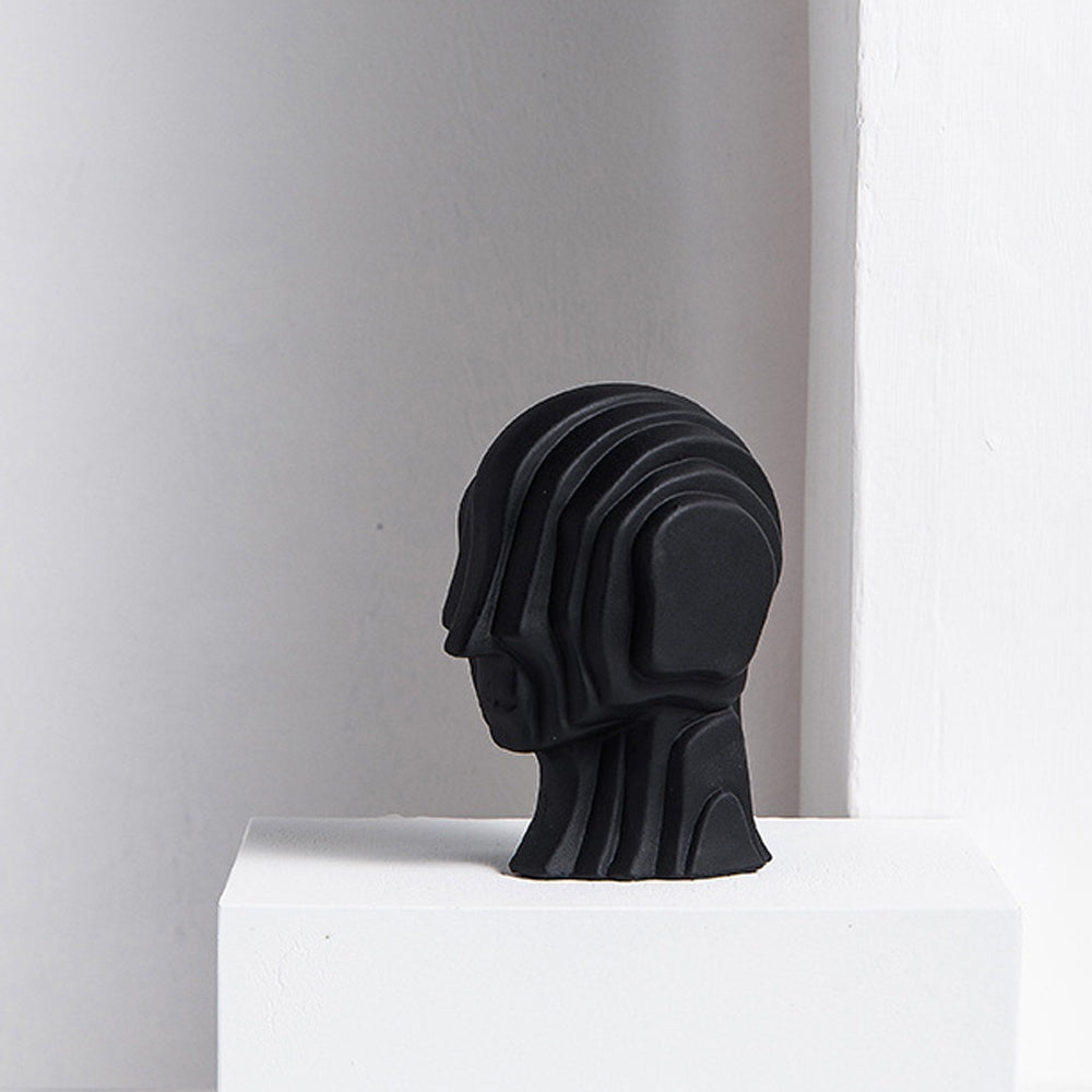 Black Ceramic Abstract Portrait - Small LT775-B-S