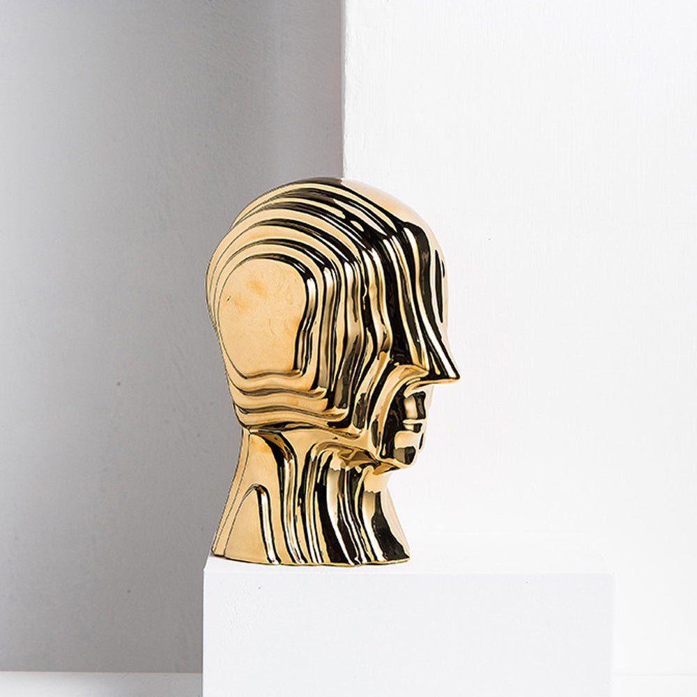 Gold Ceramic Abstract Portrait - Large LT775-G-L