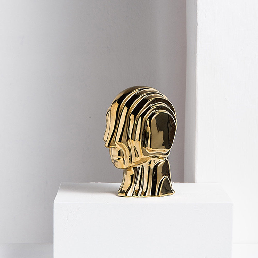Gold Ceramic Abstract Portrait - Small LT775-G-S