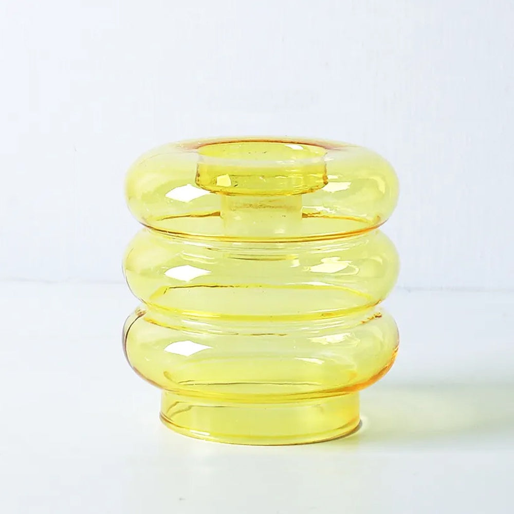 Yellow Glass Candleholder LT808-Y