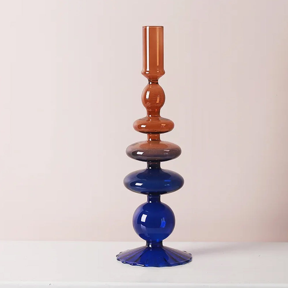 Red & Blue Ombre Glass Candleholder LT822-B