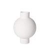 White Ribbed Ceramic  Vase  LT938-A