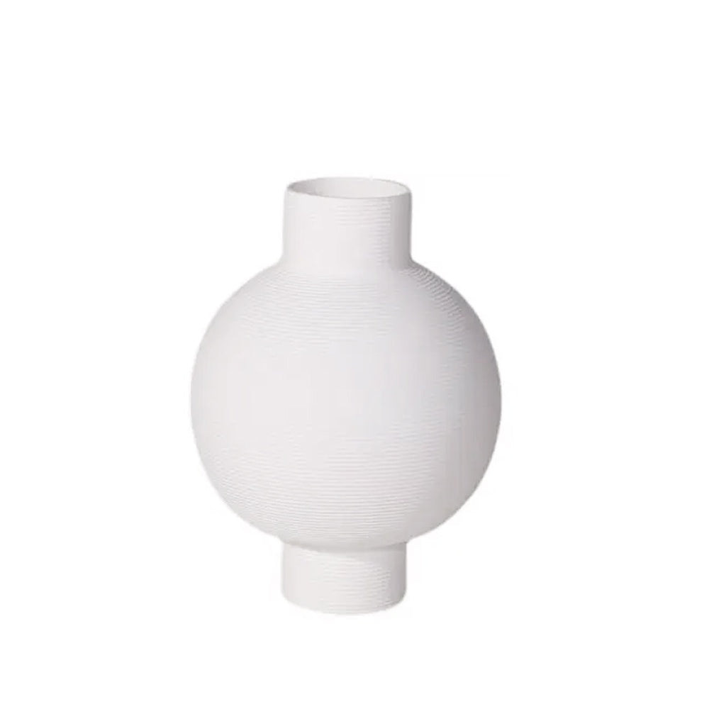 White Ribbed Ceramic  Vase  LT938-B