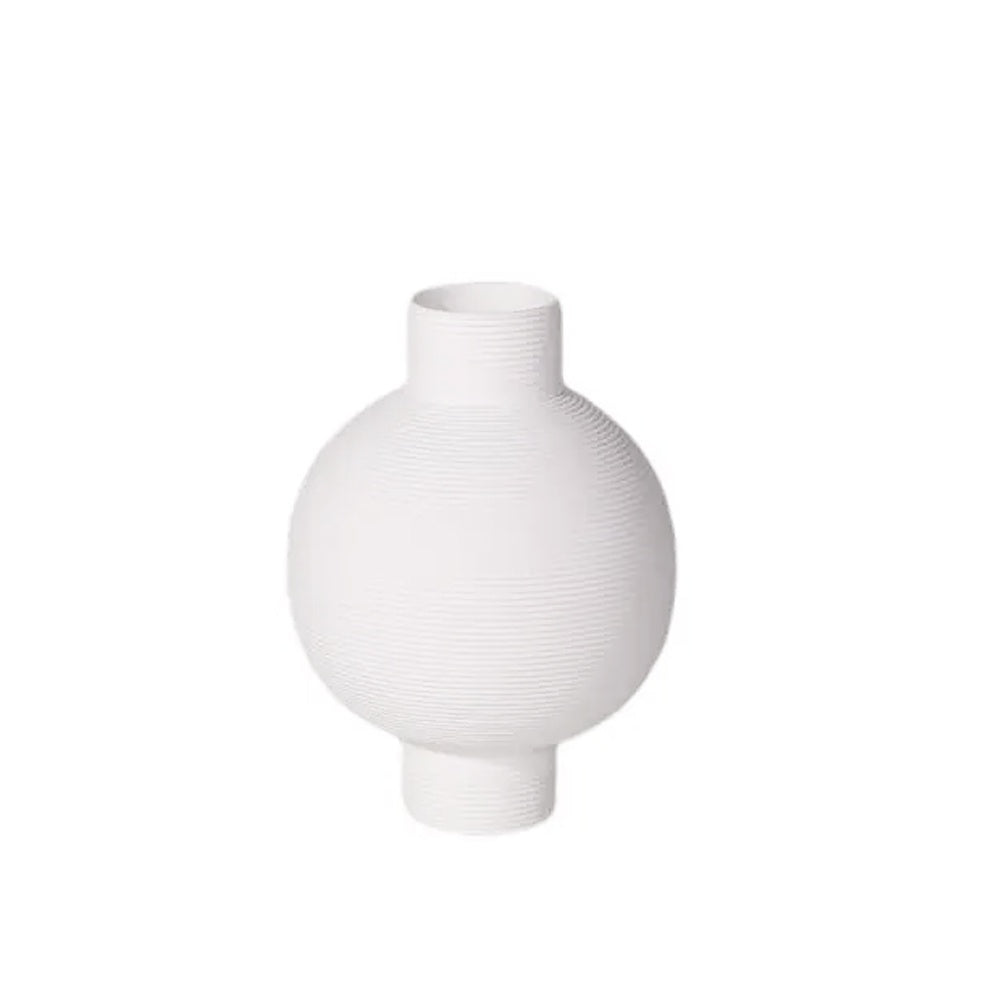 White Ribbed Ceramic  Vase  LT938-D