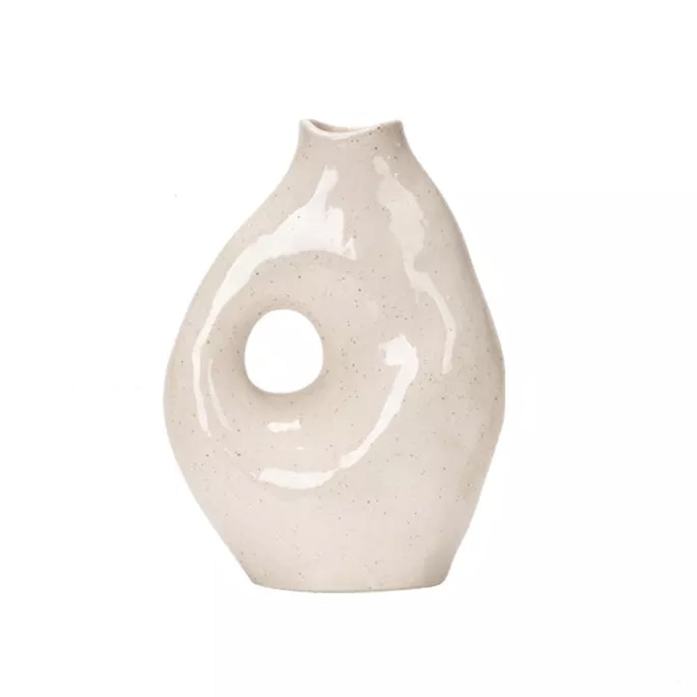 White Speckled Ceramic Vase LT832-B