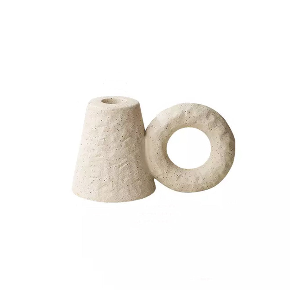 Ivory Ceramic Candleholder LT839-W