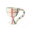 Plaid Pattern Ceramic Cup with Handle LT840-B