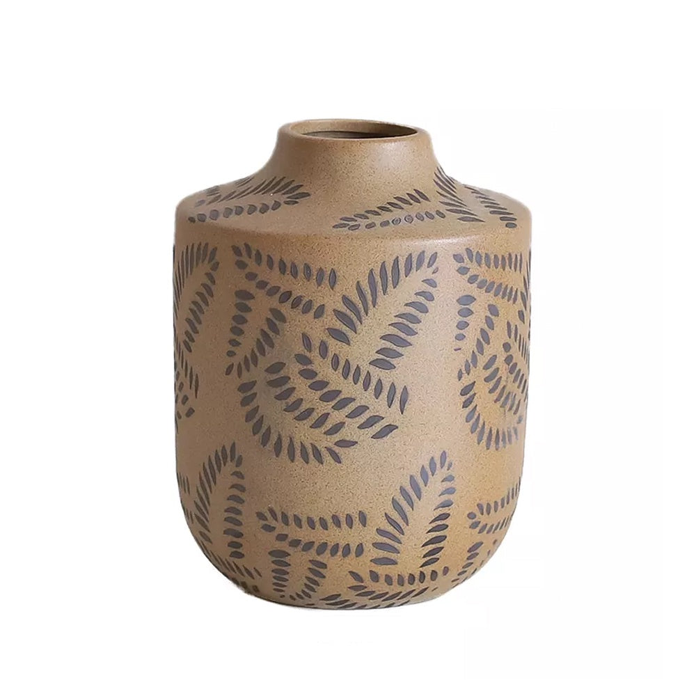 Deep Beige Patterned Bud Vase LT841-B