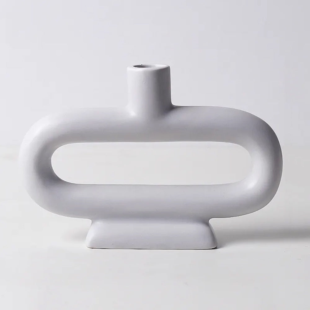 Light Grey Ceramic Candleholder LT845-C