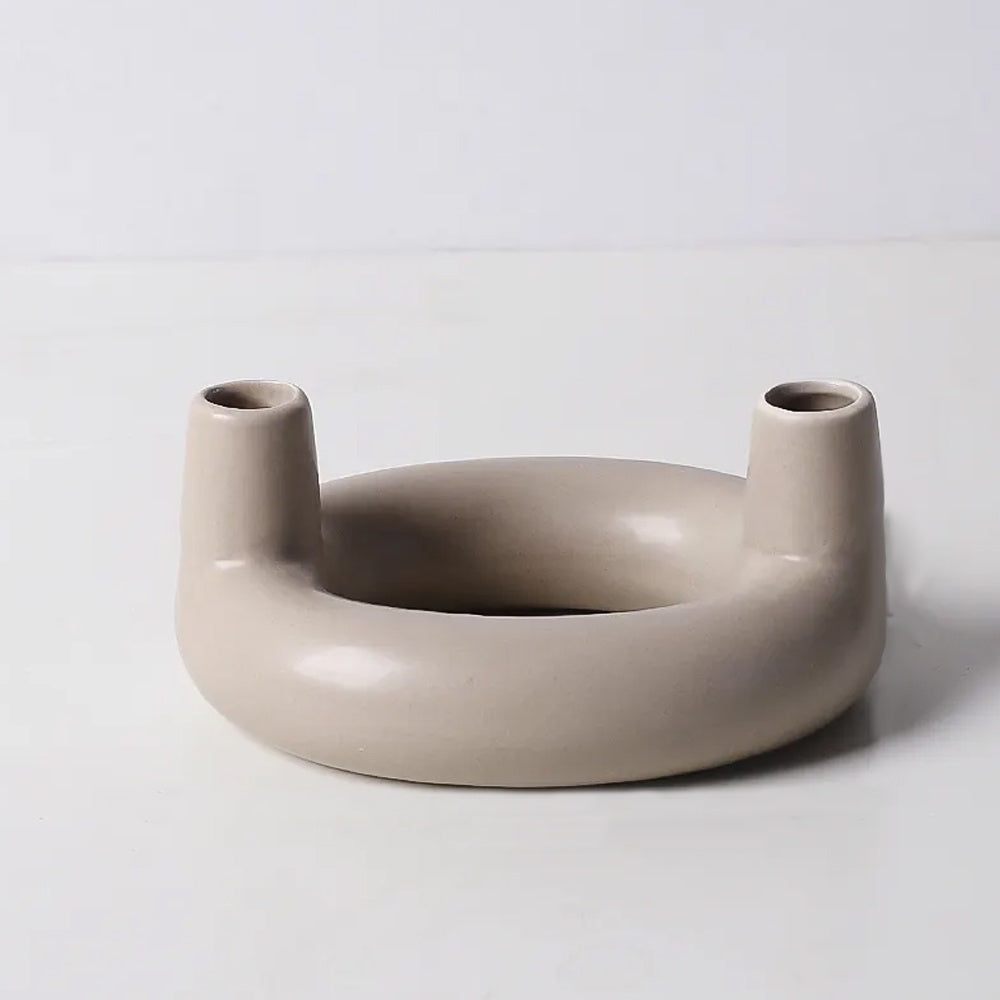 Light Brown Ceramic Candleholder LT845-F