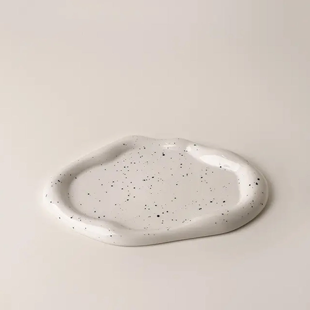 Speckled White Ceramic Plate LT858-A