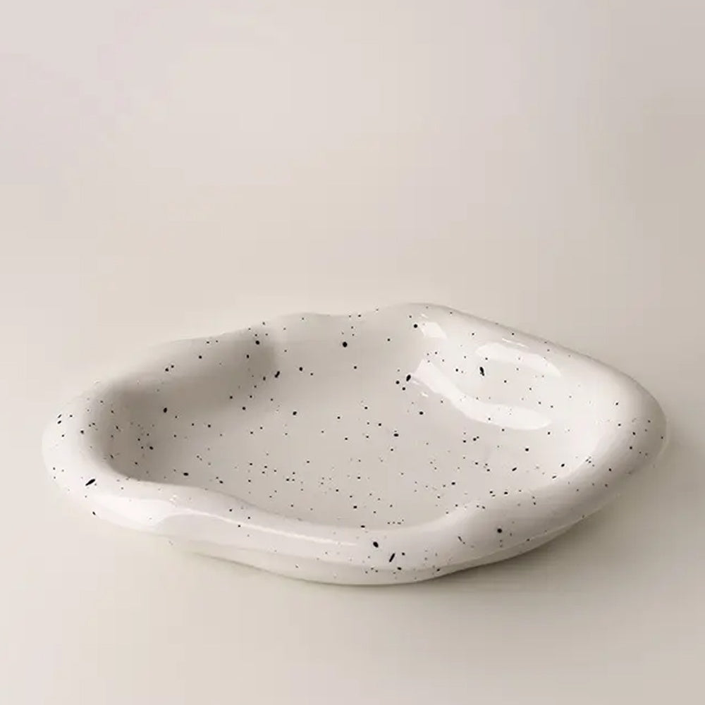 Speckled White Ceramic Plate LT858-C
