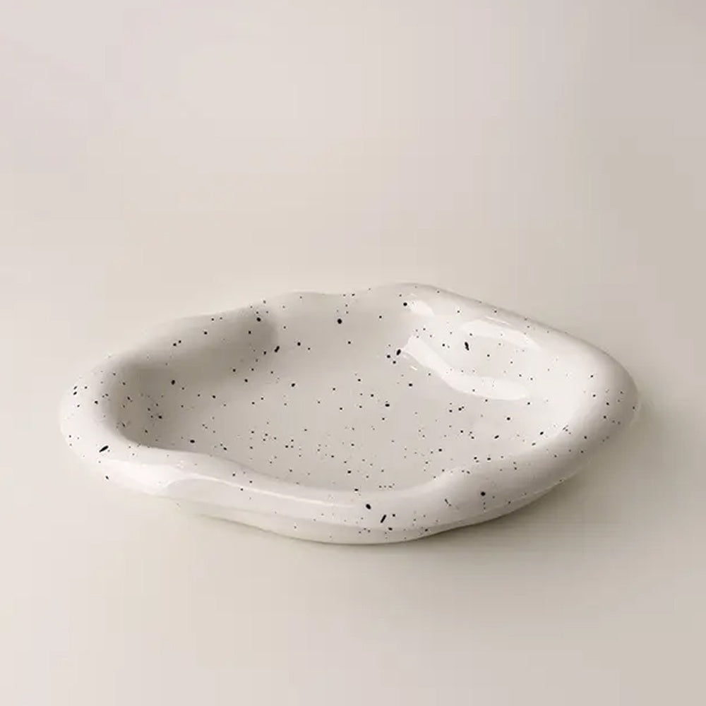Speckled White Ceramic Plate LT858-D