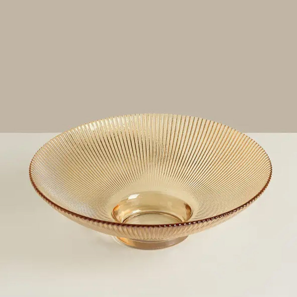 Amber Glass Fruit Bowl with Pedestal LT859-AM-A