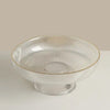 Clear Glass with Gold Rim Fruit Bowl with Pedestal LT859-GD-B