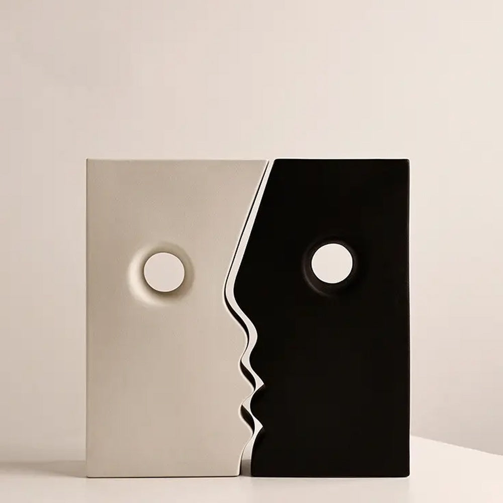 Black & White Abstract Figurative Vase - Set of 2 LT862-B