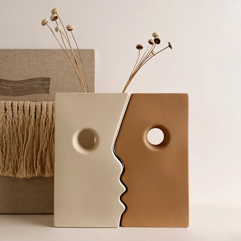 Clay & White Abstract Figurative Vase - Set of 2 LT862-C