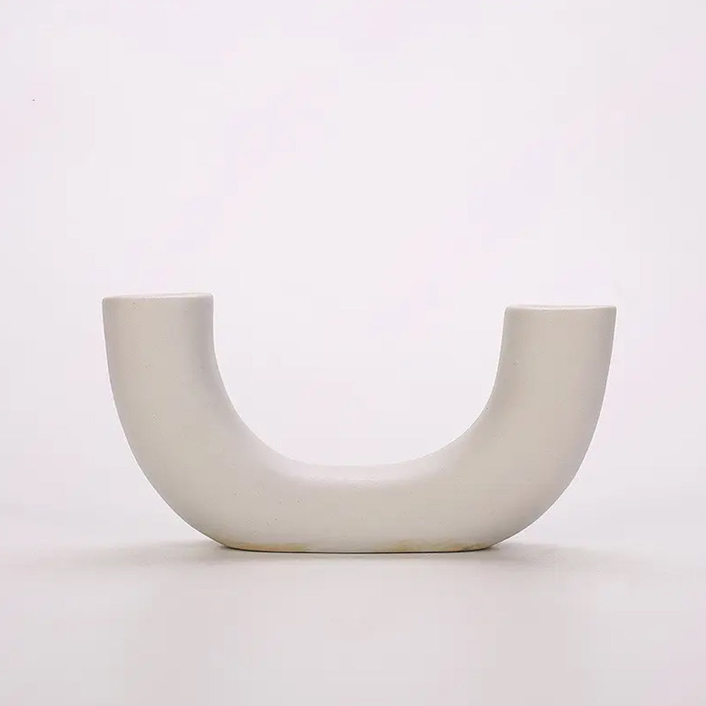 White Ceramic Candleholder LT885-W