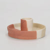 Beige, Coral & Ivory Ceramic Candleholder LT912-N