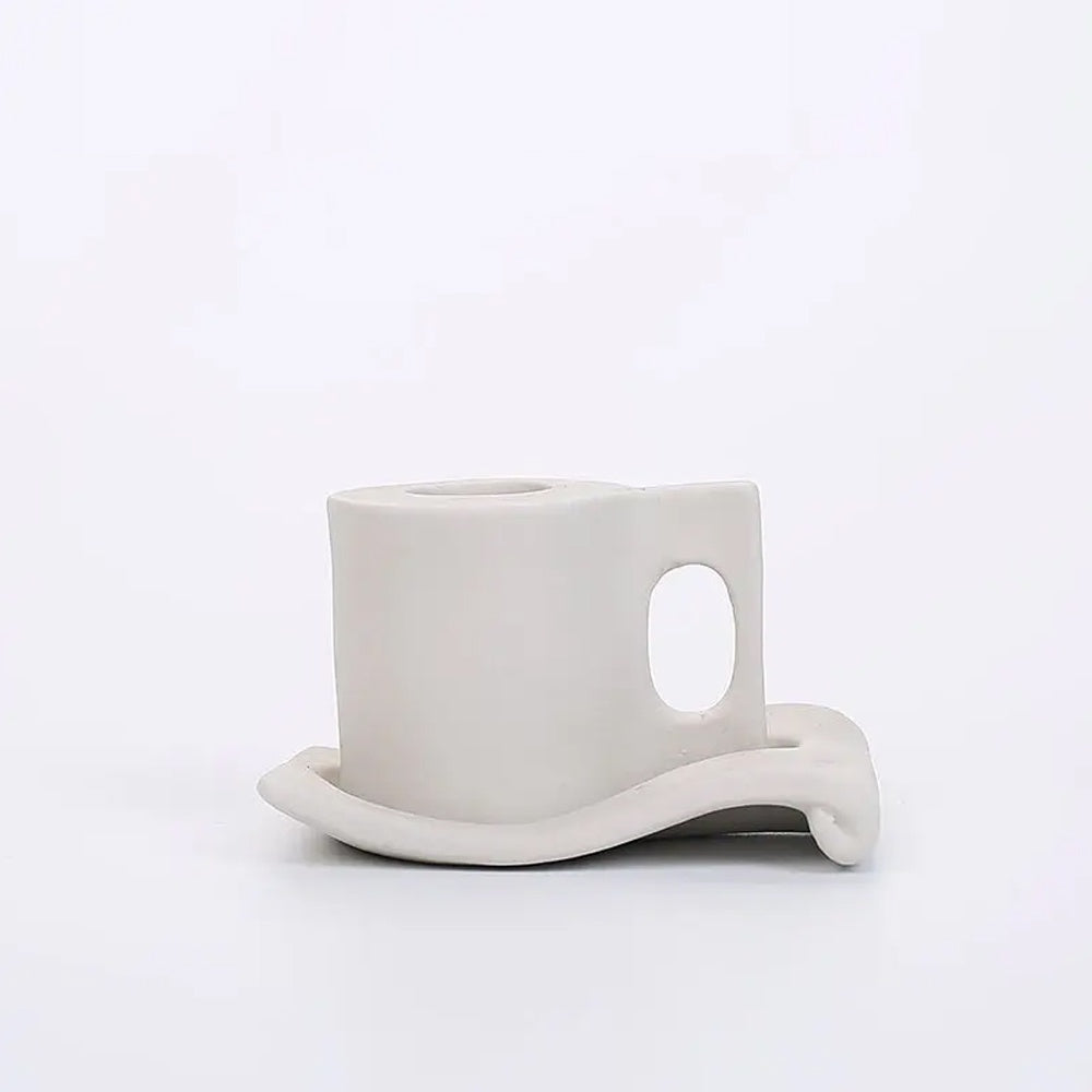 White Ceramic Candleholder LT913-J