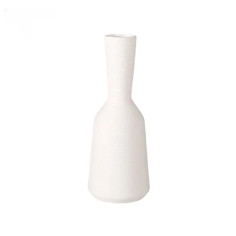 White Ribbed Ceramic  Vase  LT936-F