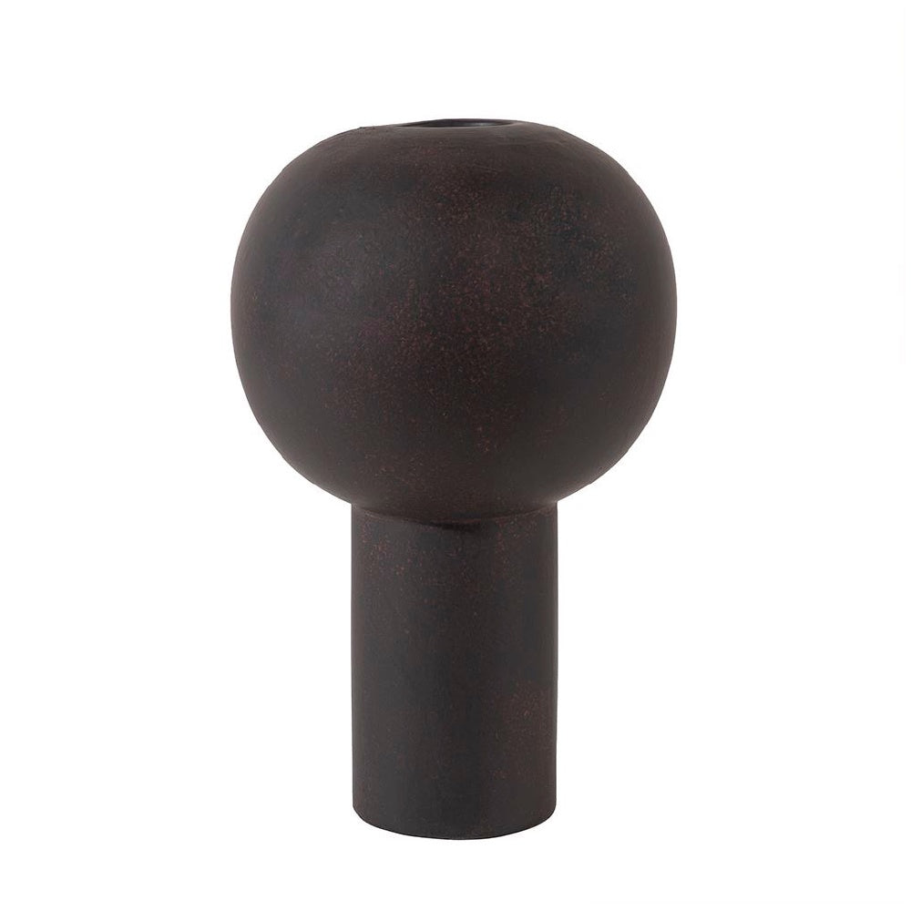 Black Ceramic Round Vase with Stem ML01404629B1